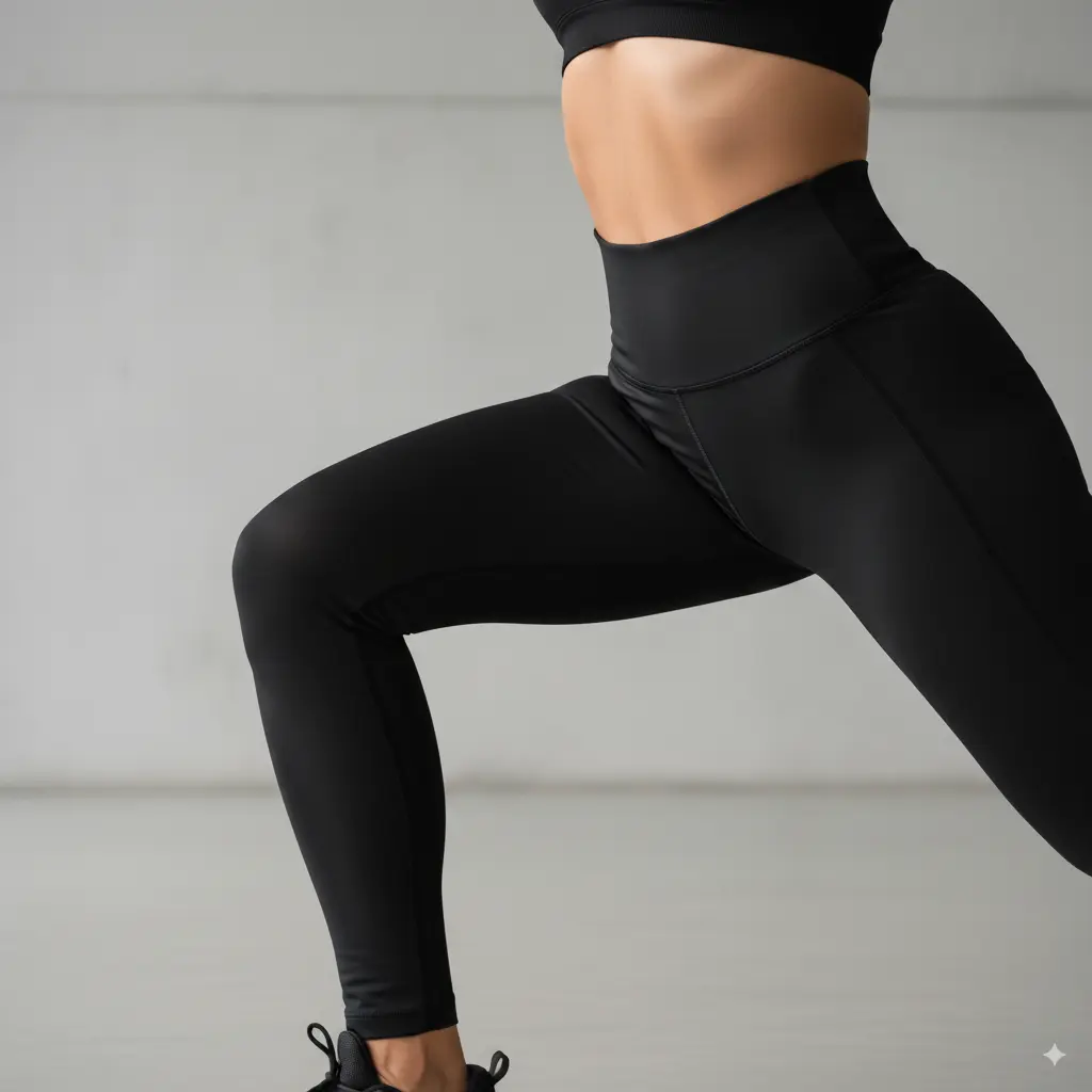 Mujer entrenando con leggins deportivos suplex premium negro, ajustados y resistentes, perfectos para gym y rutinas de fuerza